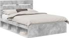 vidaXL Bedframe met hoofdeinde Beton 140 x 190 cm Massief grenenhout