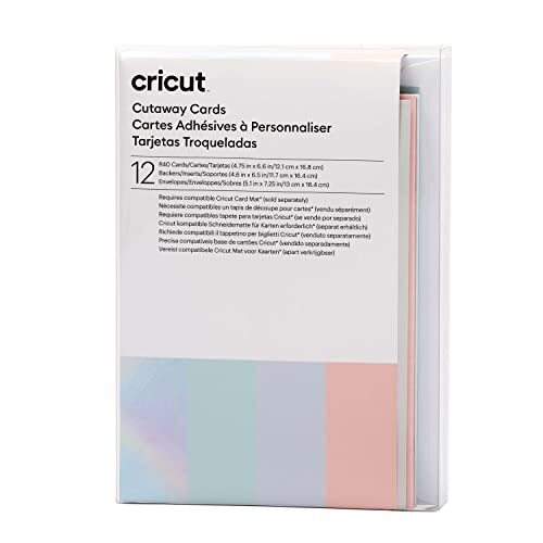 CRICUT Cutaway Pastel 12-Pack | voor gebruik Card Mat-2x2, 12.1cm x 16.8cm Maat R40