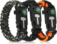 Bol Outdoor survival armband kit - camping et randonnée gear - 3 pièces avec boussole et sifflet