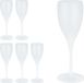 Merkloos Relaxdays champagneglazen kunststof, set van 6, plastic cavaglazen, BPA-vrij, herbruikbaar en onbreekbaar, 140 ml, wit