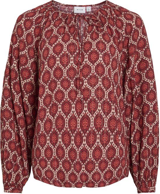 VILA VIECORA ELVA V-NECK LS TOP Dames Blouses