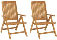 vidaXL Tuinstoelen verstelbaar 2 stuks Massief Teakhout Bruin