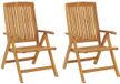 vidaXL Verstelbare Tuinstoelen 2 stuks Massief Teakhout Bruin