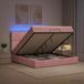 Maison Exclusive Lit Ottoman exclusif, avec matelas et éclairage LED rose, dimensions 180 x 200 cm, revêtement en velours