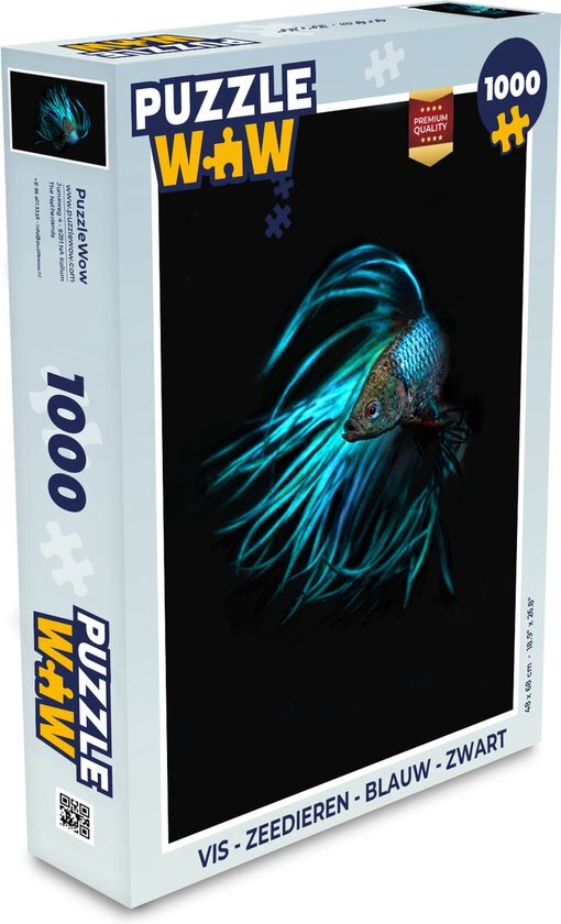 MuchoWow Puzzel Vis - Zeedieren - Blauw - Zwart - Legpuzzel - Puzzel 1000 stukjes volwassenen