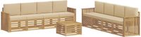 vidaXL - Buiten - bank - set - 9 - st - Wit - en - Beige - Polyester