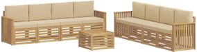 vidaXL - Buiten - bank - set - 9 - st - Wit - en - Beige - Polyester