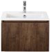 BES LED Frozen 3D Badmeubelset 60 cm - Greeplijst in Kleur - Dark Oak - Keramische Wastafel Wit 1 Kraangat