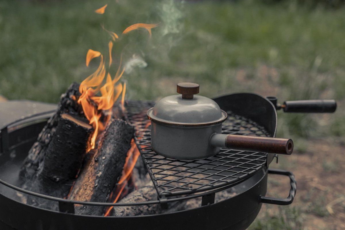 Barebones Emaille Saucepan Stone Grey - 0819665013771