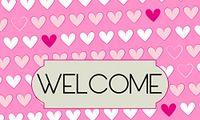 Gift Company Welcome Hearts, deurmat 75 x 45 cm, kokosnoot, Multi Color