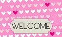 Gift Company Welcome Hearts, deurmat 75 x 45 cm, kokosnoot, Multi Color