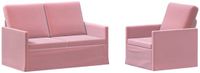 vidaXL Bankstel 2-zits Roze Fluweel