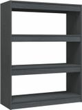 vidaXL Boekenkast/kamerscherm 100x30x103 cm massief grenenhout grijs