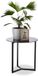 Relaxdays Bijzettafel glas metaal rond - designertafel - salontafel - koffietafel - tafel zwart