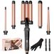BESTOPE MIX Krultang, 5-in-1 krultang, 3 vaten met verschillende opzetstukken, instelbare temperatuur, krultang, grote krullen, PTC, snel opwarmen, set met handdouche en 2 clips