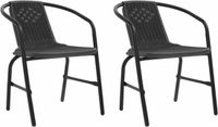vidaXL Chaise de jardin 2 pièces 110 kg plastique rotin et acier