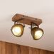 Lindby - buitenspot - 2lichts - Metaal, hout - H: 17.5 cm - GU10 - zwart, bruin