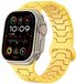 By Qubix Qubix Dragon Scale Siliconen Band Geel Geschikt voor Apple Watch 44mm/45mm/46mm/49mm