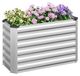 Plantenbak - 100 x 40 x 56 cm - Verzinkt staal - Roestbestendig - Rechthoekig - Zilver