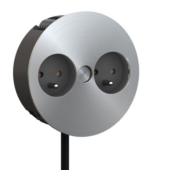 CEVO Bachmann Twist Dubbel Stopcontact - RVS - Belgische Aarding