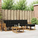 vidaXL Bank loungeset Naturel en zwart