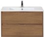 BES LED Porto Badmeubelset 90 cm - Honey - Keramische Wastafel Wit Slim