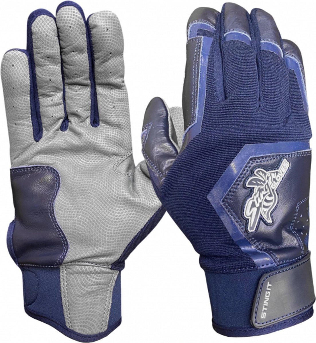 Stinger - MLB - Honkbal - Slaghandschoentjes - Sting Squad - Baseball Batting Gloves - Donkerblauw - Volwassenen - Small