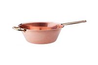 Pentole Agnelli ALCU16524 gladde koperen ketel voor Polenta zonder blikken met buisvormige handgreep en messing handvat, 24 cm