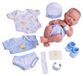 Merkloos Babypop Realistic Newborn Doll - 38 cm - Soft Vinyl - With 8 Accessories - Blue