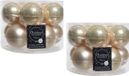 Decoris Kerstballen set - 20x - parel/champagne kleur - glas - 6 cm - glans en mat