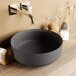 Mondiaz Coss waskom 36x36x13cm rond opbouw Solid Surface Darkgrey/Darkgrey