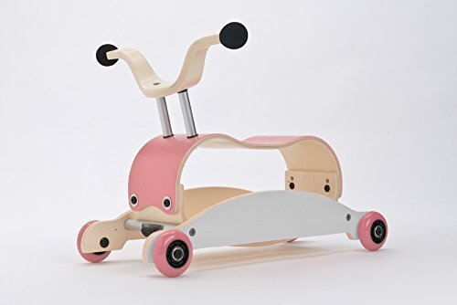 Wishbonebike Wishbone Mini FLIP Mix, Match 3-in-1 in de kleur Top Pink, Base wit, wielen roze