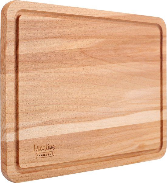 Creative Home Houten Snijplank - 30,5 x 22,5 x 1,5 cm - Beukenhout - Met Sapgroef - Rechthoekig