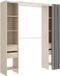 Vente-unique Kledingkast, Deels open, deels dichte kast, Kleppen, Met plank(en) en lade(s), 205 x 180 x 50 cm