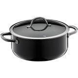 WMF Fusiontec Inspire Casserole, grande, 24 cm, couvercle en verre, cocotte, induction, 4,4 l, céramique high-tech, résistant aux rayures, non revêtu, noir, Made in Germany