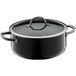 WMF Fusiontec Inspire Casserole, grande, 24 cm, couvercle en verre, cocotte, induction, 4,4 l, céramique high-tech, résistant aux rayures, non revêtu, noir, Made in Germany