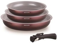 Arthur Martin – 3 koekenpannen 20/24/28 cm – Anti-aanbak – Grenat