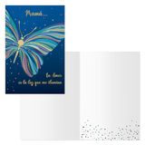 DOHE Moederdagkaarten (6 stuks) - cadeau voor moeders, inclusief papieren envelop, afmeting 11,5 x 17 cm, bedankkaarten - vlinder