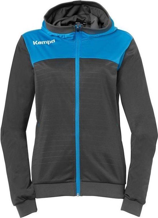 Kempa Emotion 2.0 Hooded Jacket Women Anthracite-Kempa Blue Size L