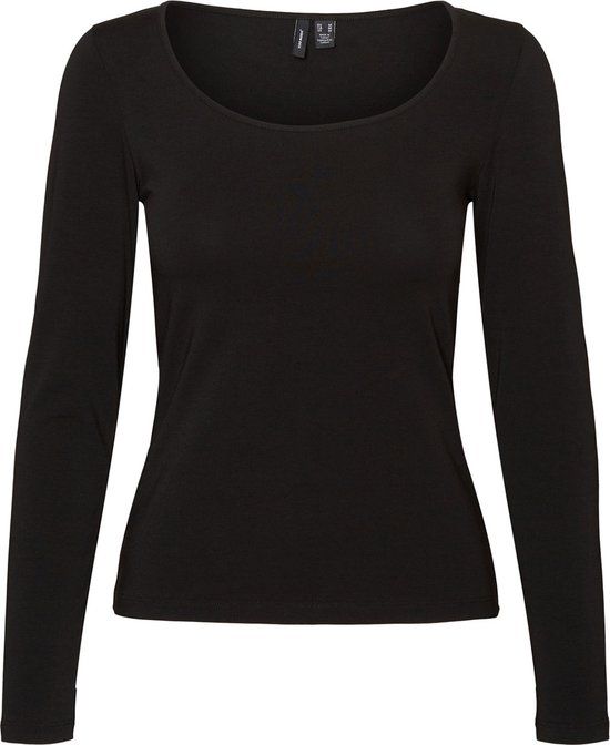 Vero Moda VMMAXI MY LS SOFT UNECK NOOS Women's T-shirt - Black - Size XS
