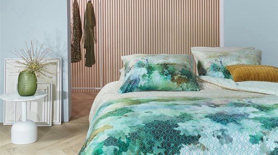 Kardol Metamorphose Dekbedovertrek - Tweepersoons 200x200/220 - Blauw/Groen - Katoensatijn