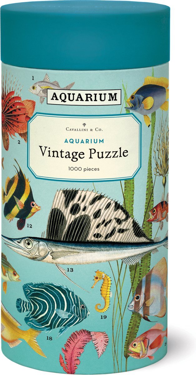 Cavallini & Co Vintage Puzzel Vissen - - Legpuzzel met 1000 stukjes - Puzzle Fish / Aquarium