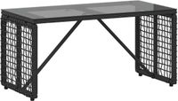 vidaXL Tuin Tafel Zwart 80 x 40 x 40 cm PE Riet en Glas
