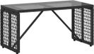vidaXL Tuin Tafel Zwart 80 x 40 x 40 cm PE Riet en Glas
