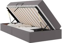 vidaXL Bed met opbergruimte en matras, 2-delig, Grijs, Leer