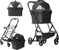 Deryan Luxe Inklapbare Hondenbuggy - Zwart