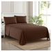 Sweet Home Collection Luxe beddengoedset met plat hoeslaken, 2 kussenslopen, microvezel, bruin, kingsize
