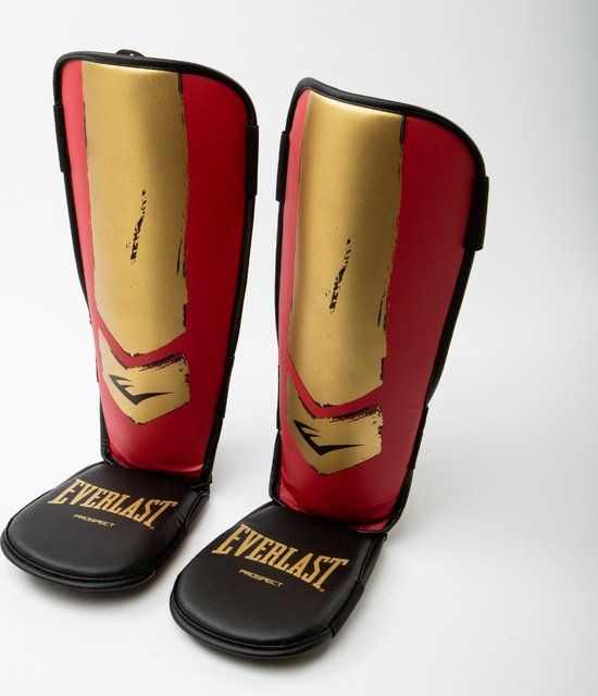 EVERLAST PROESPECT YOUTH SHIN GUARDS - Red/Gold - L/XL