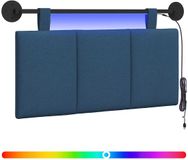 vidaXL - Hangend hoofdbord - Met LED-verlichting - Blauw - Stof