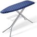 Planche à repasser sans marque - Planche à repasser à vapeur avec support de fer à repasser - Surface de repassage 140 x 37 cm - Plage de hauteur 64–97 cm, 10 positions - Pliable - Capacité de charge 30 kg - Bleu